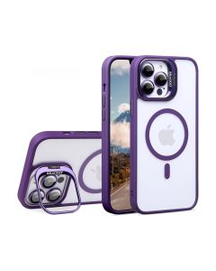 Capa Capinha Case de Acrílico Stand para Iphone 15 Roxo
