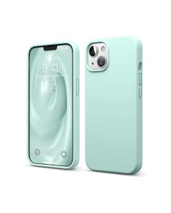 Capa Capinha Case de Silicone para Iphone 13 Verde Água