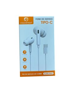 Fone de Ouvido H'maston Tipo C Ej89 Pro Branco