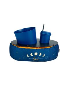 Almofada Porta Pipoca com Bolso Meu Espaço 33291 Azul